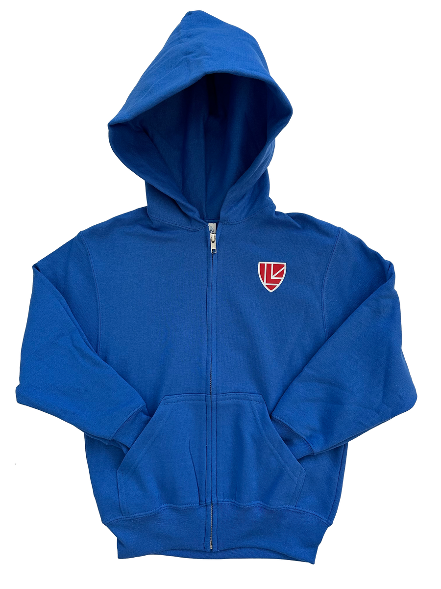 Royal Blue Full Zip Hoodie (Youth + Adult) — Rockwern Academy