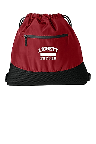 MS PE Mesh Pocket Red Cinch Bag
