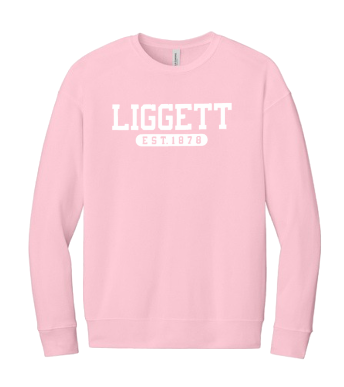 Limited Edition Adult Liggett Established Pink Crewneck Sweatshirt