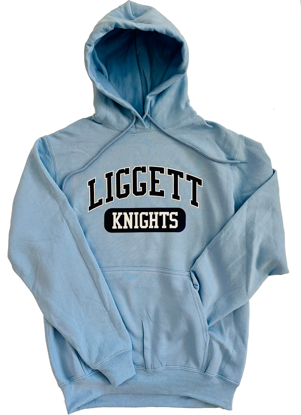 NEW Adult Liggett Knights Light Blue Hoodie