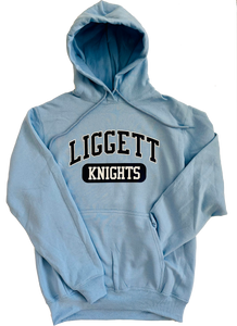 NEW Adult Liggett Knights Light Blue Hoodie