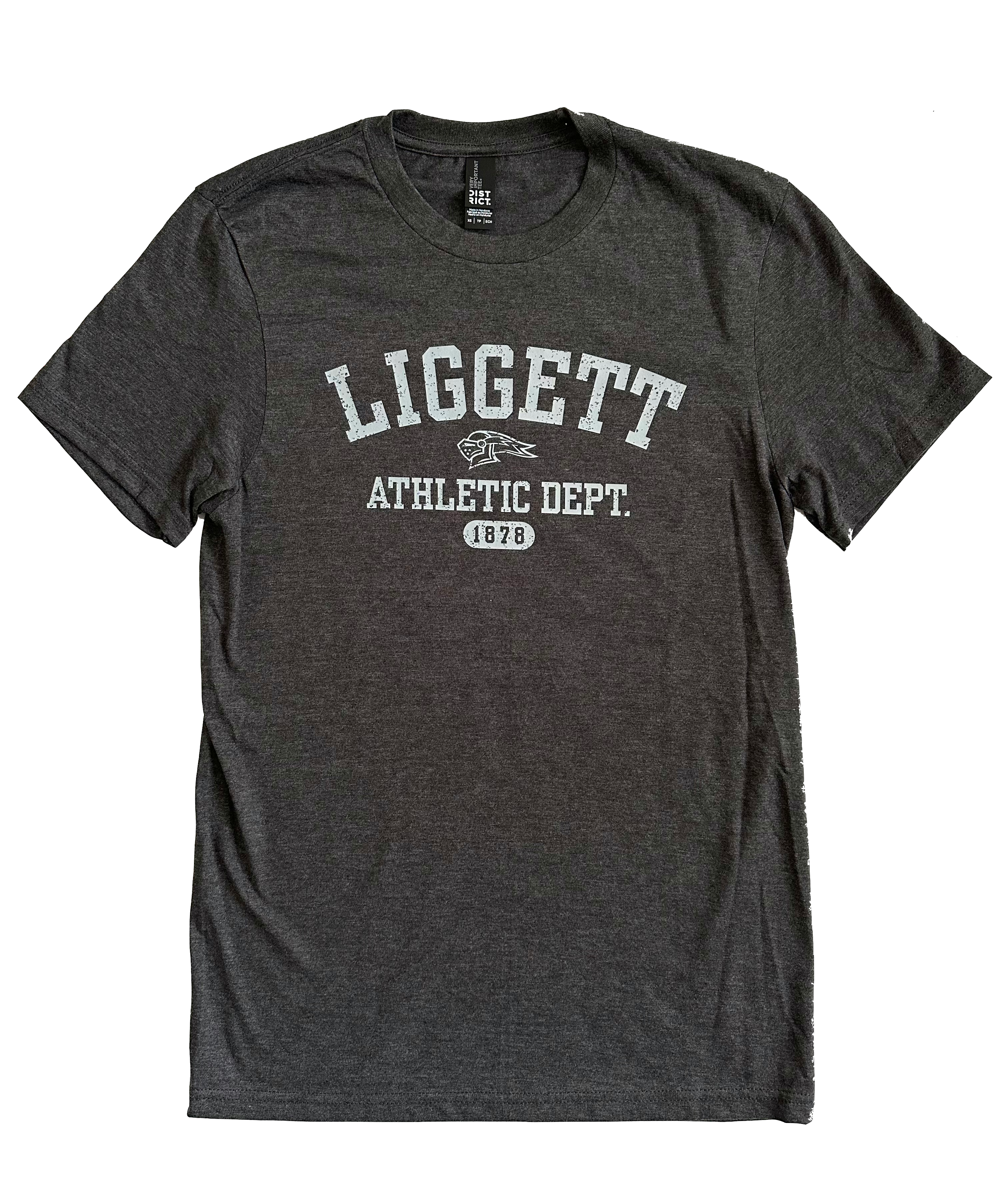 NEW Adult Liggett Athletics Heather Charcoal SS Tee