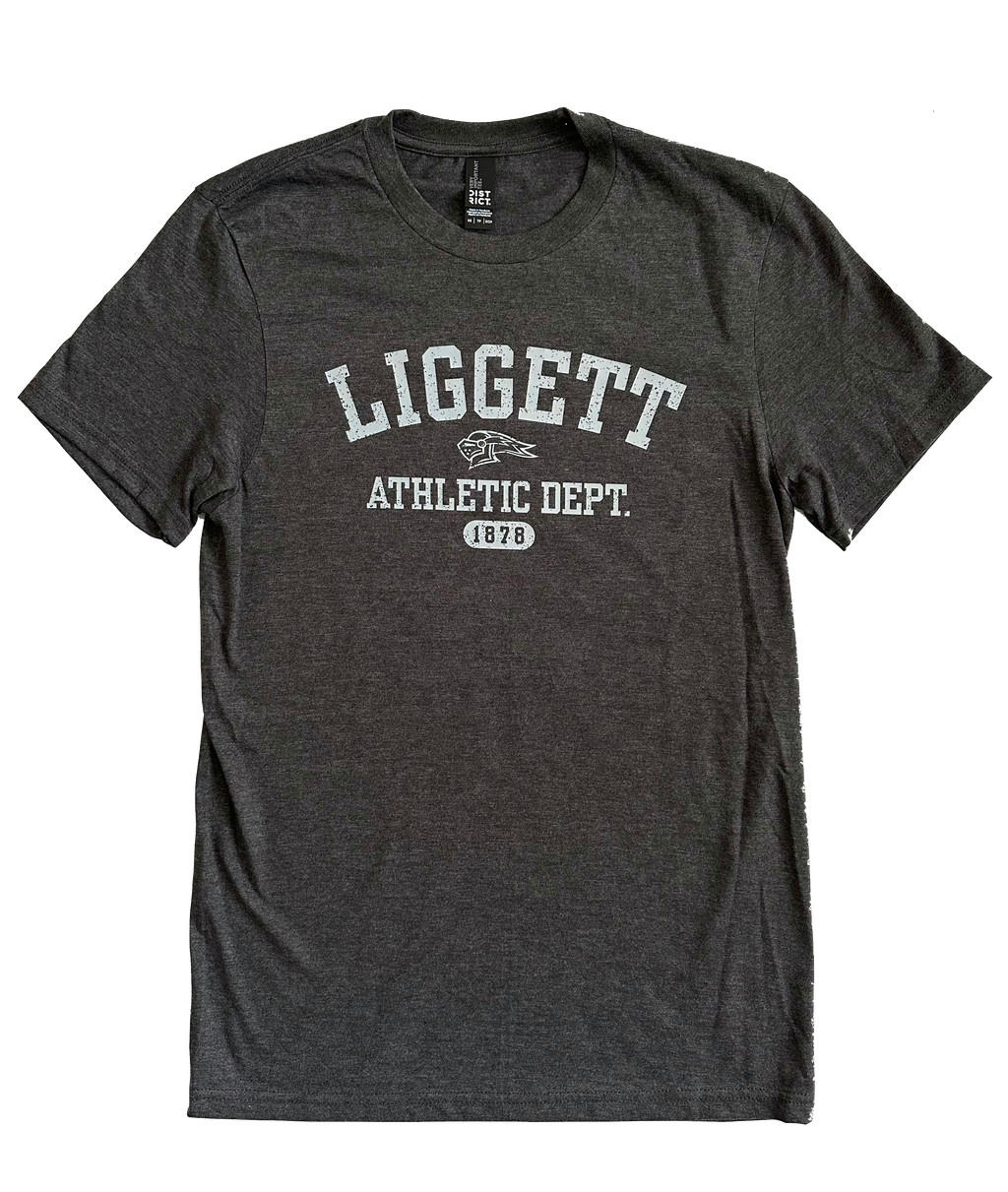 NEW Adult Liggett Athletics Heather Charcoal SS Tee