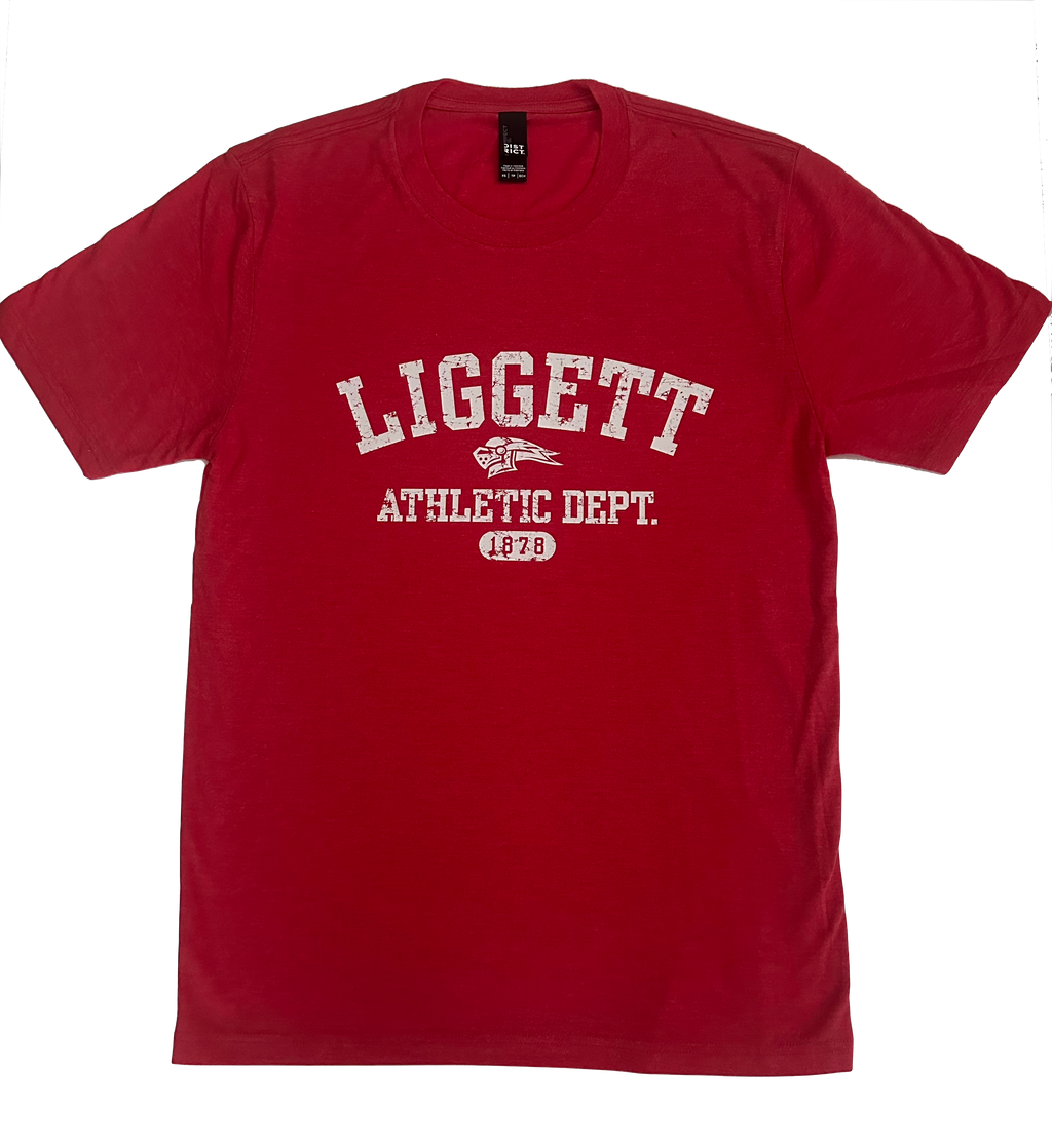 NEW Adult Liggett Athletics Heather Red Frost SS Tee