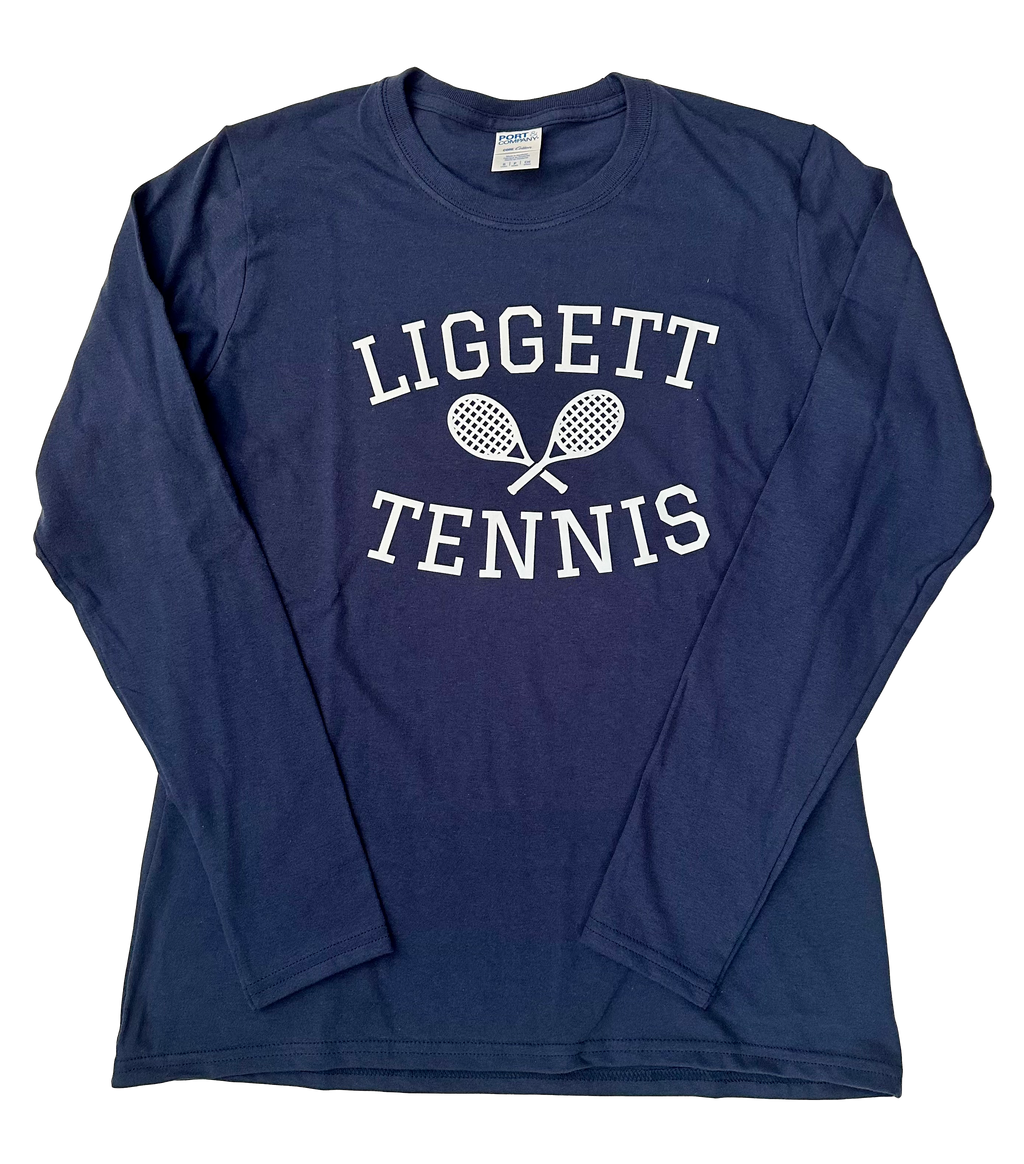 Ladies Liggett Tennis LS Navy Tee (Small Only)