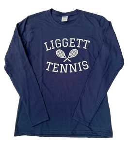 Ladies Liggett Tennis LS Navy Tee (Small Only)