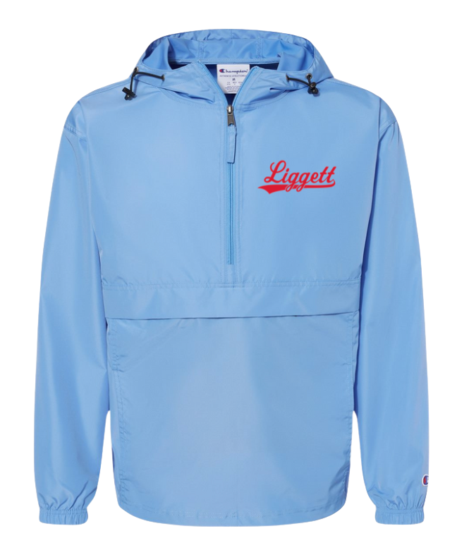 NEW Light Blue Champion Packable Adult Windbreaker