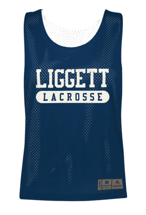 Ladies Reversible Liggett Lacrosse Navy/White Pinnie (Medium Only)