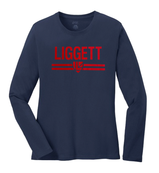 Ladies Liggett LS Navy Tee (Small Only)