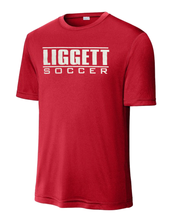 Adult Liggett Soccer Red Performance Tee (Medium Only)