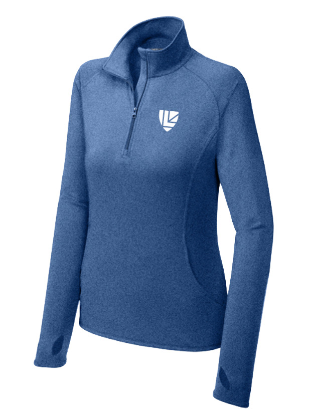 Ladies Quarter Zip Royal Heather Performance Pullover