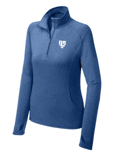 Ladies Quarter Zip Royal Heather Performance Pullover