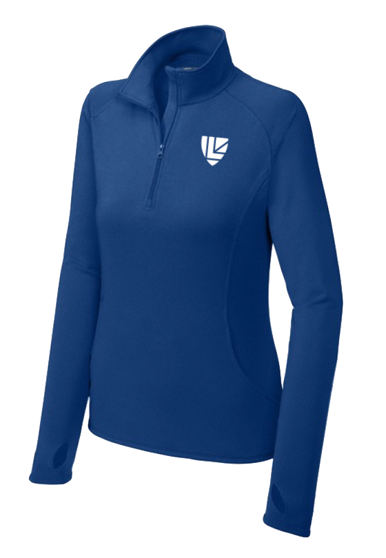 Ladies Quarter Zip True Royal Performance Pullover