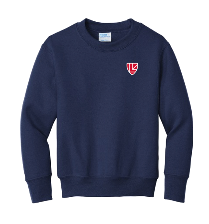 NEW Youth Navy Crewneck Sweatshirt with Shield