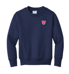 NEW Youth Navy Crewneck Sweatshirt with Shield