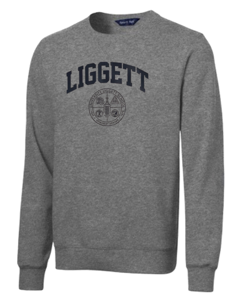 Adult Crest Vintage Grey Crewneck Sweatshirt – University Liggett
