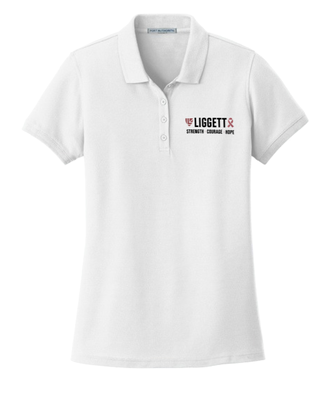 Ladies White Core Classic Pique Pink Out 2025 Polo - Small Only