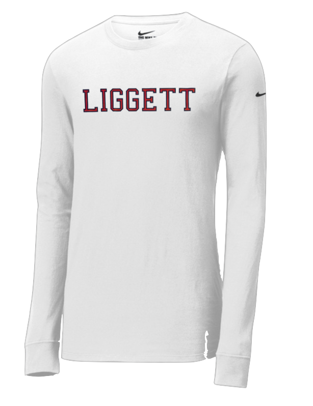 Nike Liggett White Long Sleeve Dri-FIT Tee