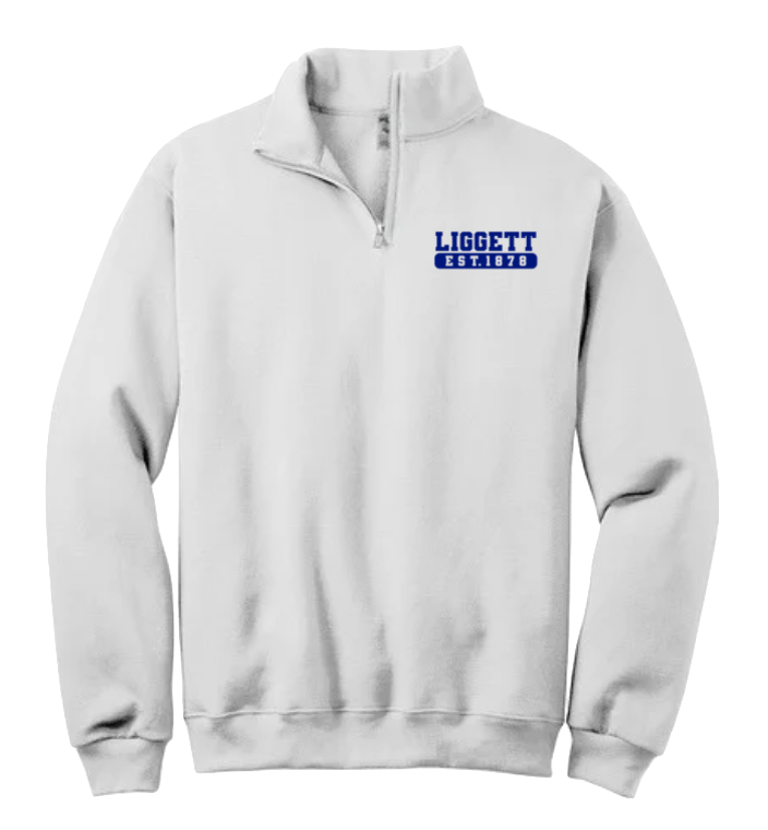 NEW Adult Liggett Established White Quarter Zip Sweatshirt
