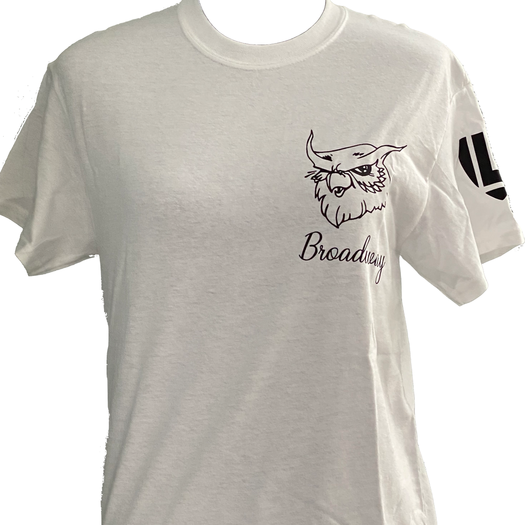 Broadway Owls White Adult T-Shirt