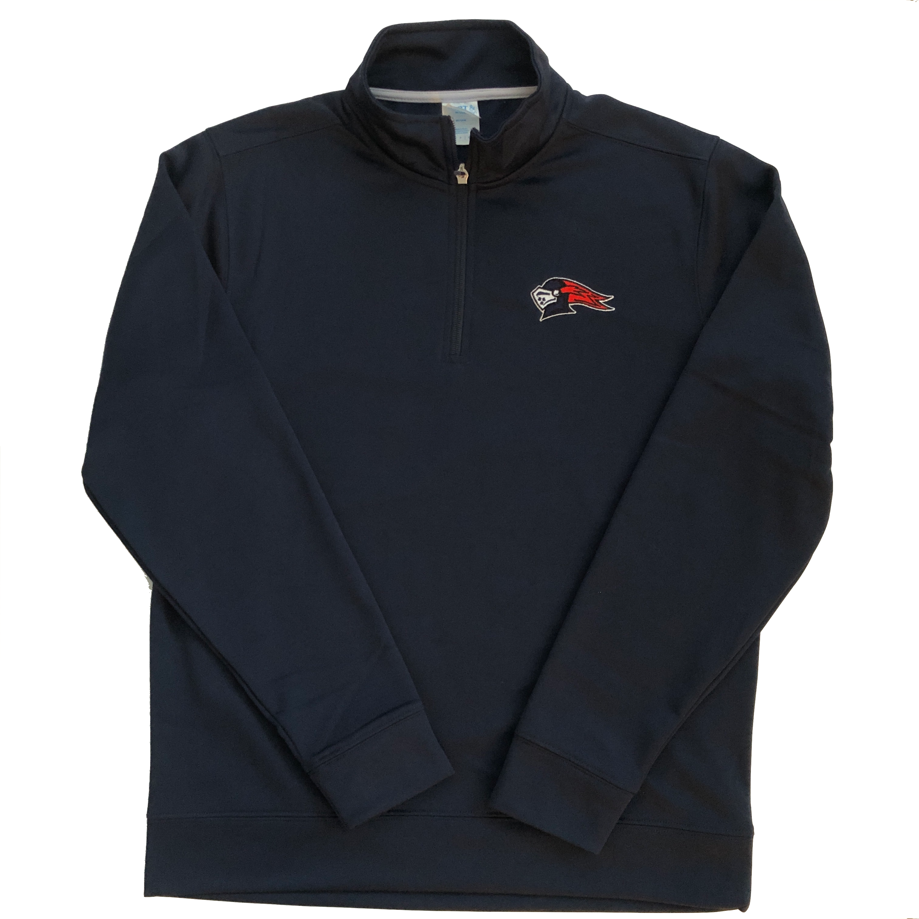 NEW Adult Navy Quarter Zip Performance Fleece Pullover with Knight Head