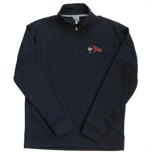 NEW Adult Navy Quarter Zip Performance Fleece Pullover with Knight Head