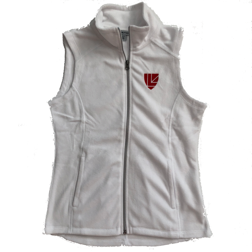 Ladies White Microfleece Vest