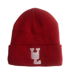 Athletic Red Fleece-Lined Knit Cap