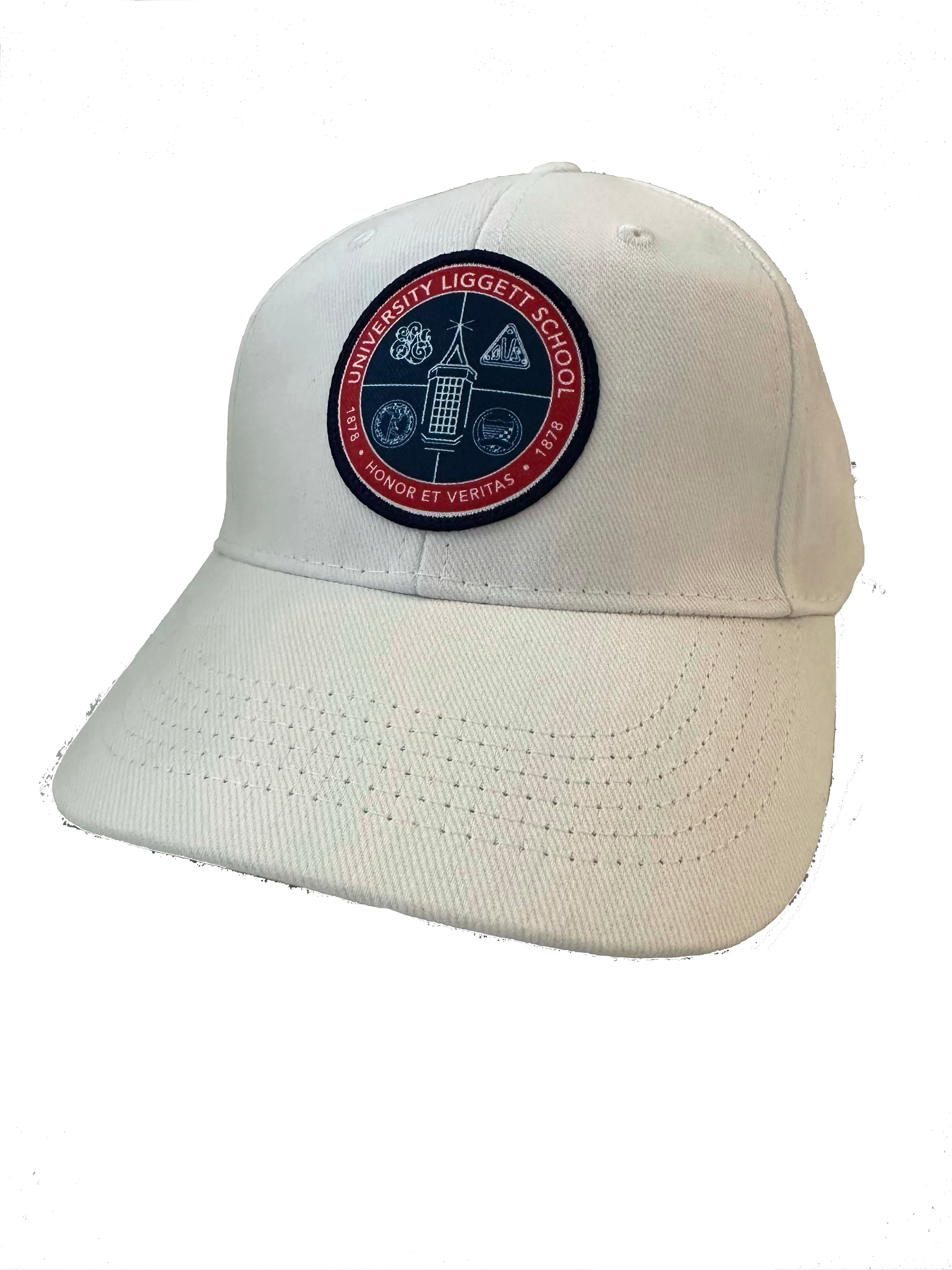 NEW White Brushed Twill Cap with Crest Patch