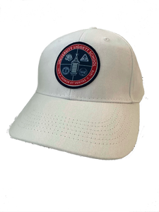 NEW White Brushed Twill Cap with Crest Patch